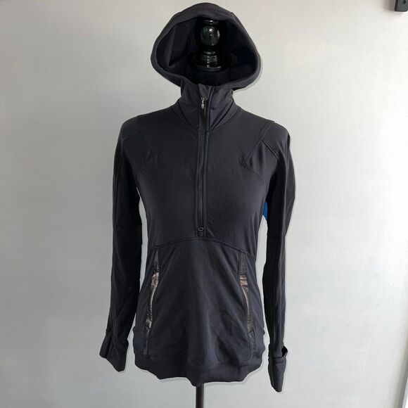 Lululemon Winter Sprinter Hoodie Womens 8 Long Sleeve Pullover Black Luxtreme - Picture 2 of 8
